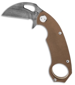 Medford Knife & Tool TFK-1 Karambit Folding Knife Brown (2.375" Black) MKT