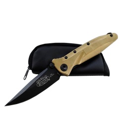 Microtech BAB Socom Delta Brass Tanto Knife (4" Black Plain) 163-1BRT