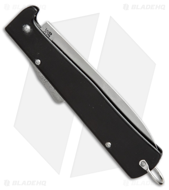 Otter Mercator Cat Lockback Folding Knife Black Stainless Steel (3.5" Satin) SS Blade HQ