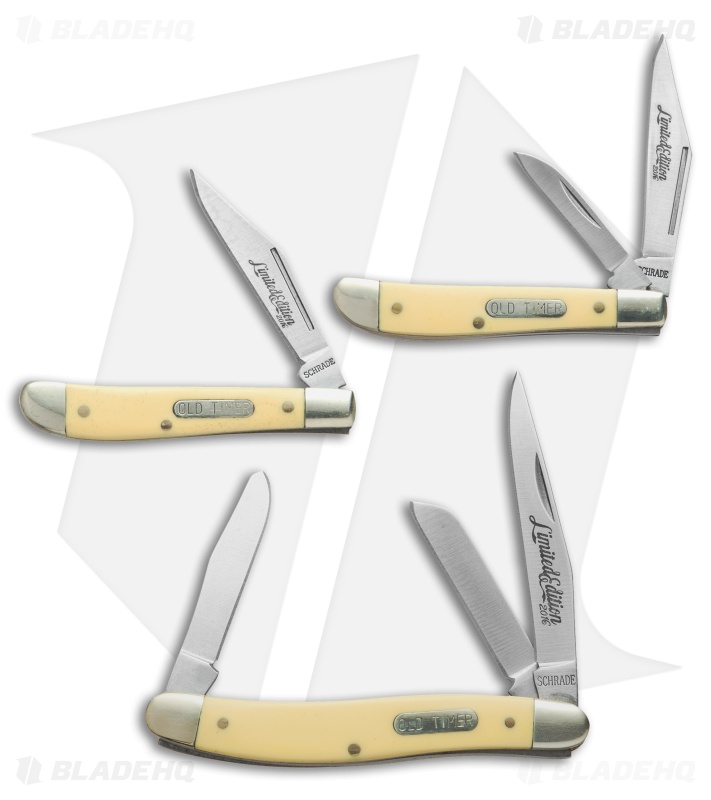 Schrade Old Timer Limited Edition Pocket Knife Gift Set Yellow (Set of