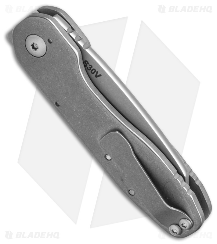 Smock Knives SK23 Compression Lock Knife Contoured Ti (3.25" Stonewash