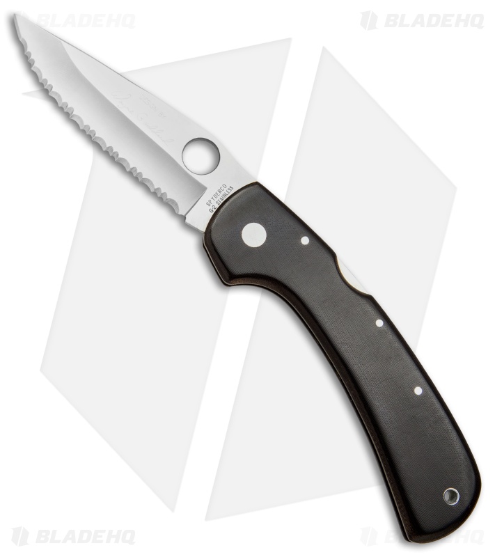 Spyderco Wayne Goddard Lock Back Knife Brown Micarta (3.625" Serr