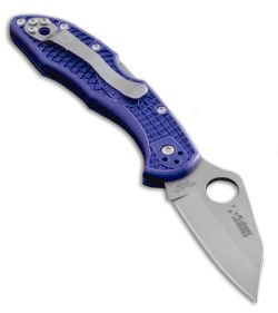 Kahr Spyderco Delica4 Knife Denim-Tone Blue FRN (2.5" Plain) KNSDBL001