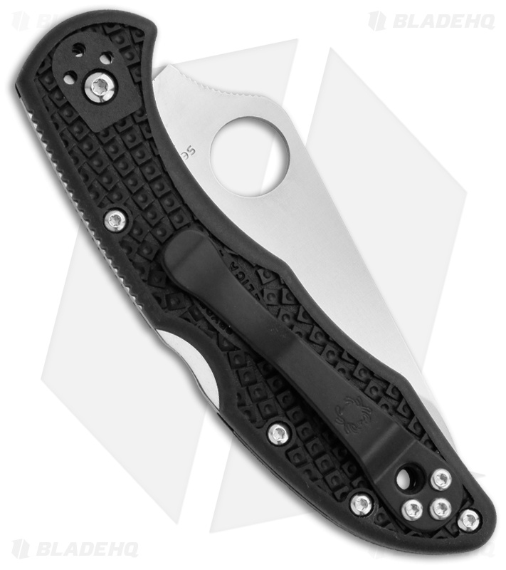 Spyderco Delica 4 Lockback Knife Black FRN (2.875" Satin Serr) C11PSBK