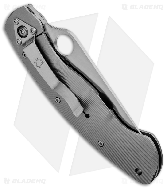 Spyderco TiMil Military Knife Fluted Titanium (4" Satin) C36TIFP
