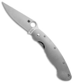 Spyderco Ti-Mil Military Knife w/ Fluted Titanium (4" Plain) C36TIFP