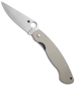 Spyderco Military Cru-Wear Gray G-10 Folding Knife (4" Satin Plain) C36GPGY