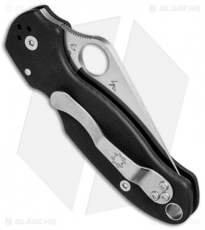 Spyderco Para 3 Compression Lock Knife Black G-10 (3" Satin Full Serr) C223GS