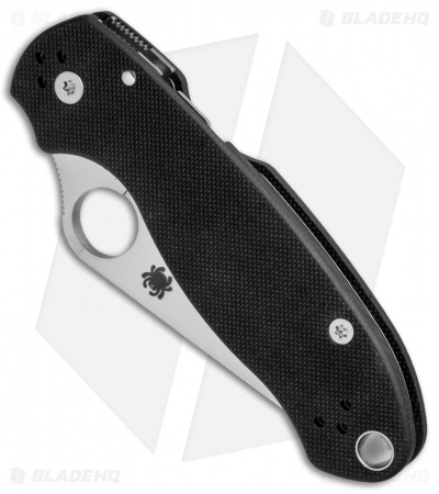 Spyderco Para 3 Compression Lock Knife Black G-10 (3" Satin Full Serr) C223GS