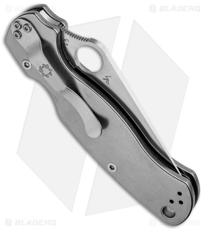 Spyderco Paramilitary 2 Knife + Flytanium Tumbled Titanium Scales
