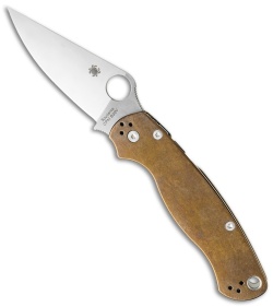 spyderco paramilitary flytanium scales bronze anodized titanium satin