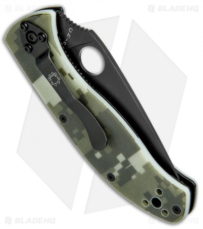 Spyderco Tenacious Folding Knife Camo G-10 (3.375" Black) C122GPCMOBK Exclusive