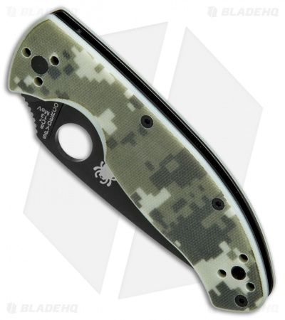 Spyderco Tenacious Folding Knife Camo G-10 (3.375" Black) C122GPCMOBK Exclusive