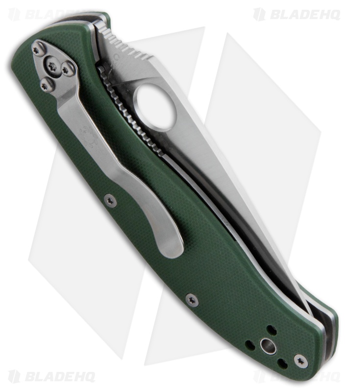 Spyderco Tenacious Knife Green G10 with Satin Blade Blade HQ