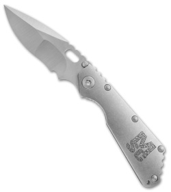 Mick Strider Custom SMF Knife Stonewash Graphic Titanium Handle MSC