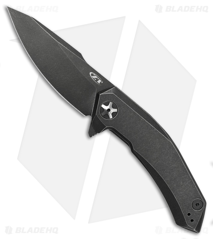 Zero Tolerance 0095BW Flipper Knife Blackwash Titanium (3.6" Blackwash
