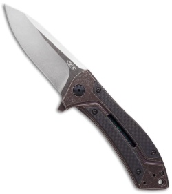 Zero Tolerance 0801BRWCF Copperhead Knife Carbon Fiber (3.5" BrownWash) ZT