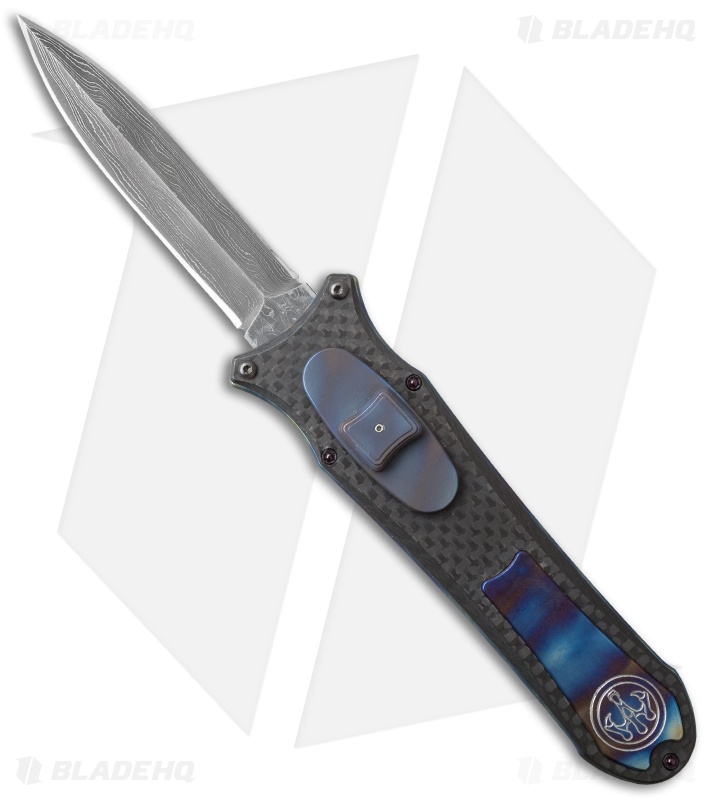 G&G Hawk Custom Deadlock Model A Knife D/A OTF Auto CF/Heat Ti (3.75