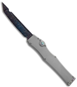 Microtech Marfione Custom Stainless Halo V Tanto Knife Abalone (Blued Damascus)