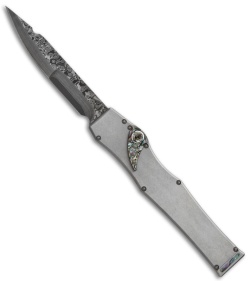 Microtech Marfione Custom Stainless V Knife Abalone (Nightmare Damascus)