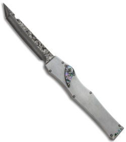 Microtech Marfione Custom Stainless Halo V Tanto Knife Abalone (Damascus)