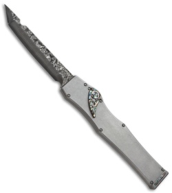 Microtech Marfione Custom Stainless Halo V Tanto Knife Abalone (Damascus)