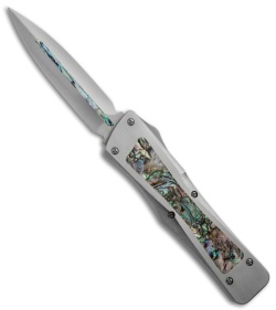 Custom Marfione Stainless Steel Troodon OTF D/E Knife Abalone (3" Hand Satin)