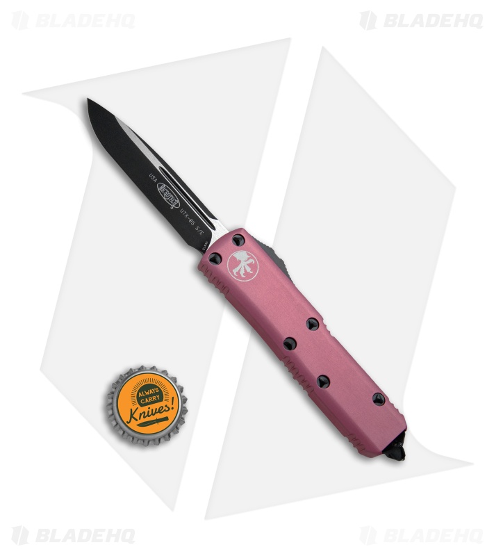 Microtech UTX85 S/E OTF Automatic Knife Pink (3.125" Black) Blade HQ
