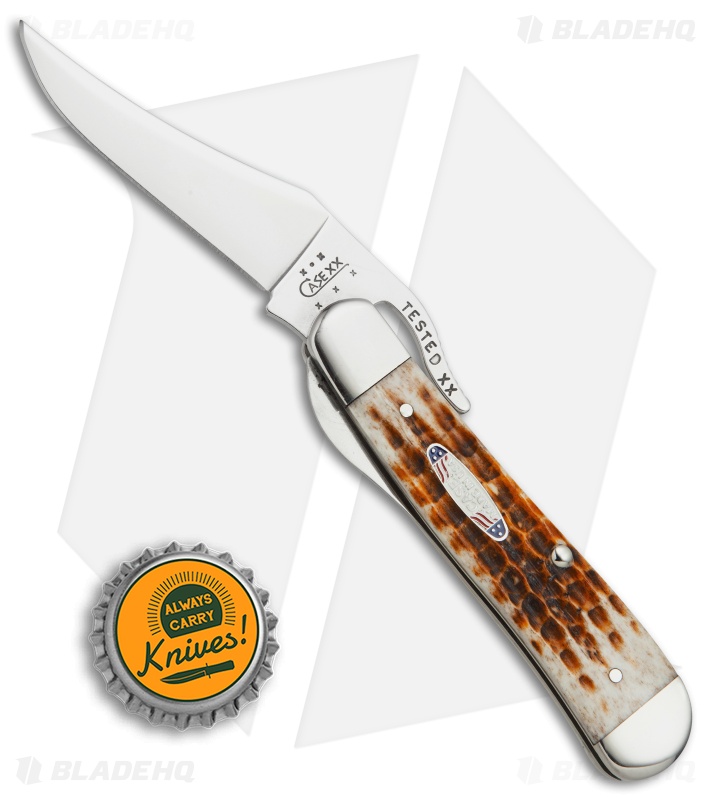Case Russlock Knife 3.5" Honey Brown (61953L SS) 05216 Blade HQ