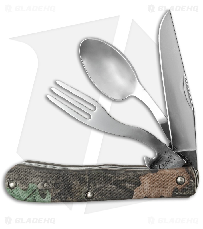 Case Hobo Knife 4.125" Camo Caliber Zytel + Spoon & Fork (LT354HB SS