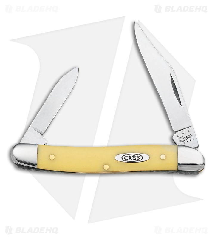 Case Pen Knife 3.375" Yellow SS (32087 SS) 81090 Blade HQ