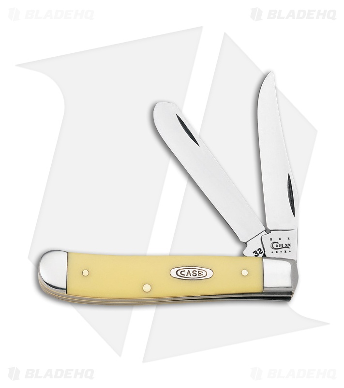 Case Mini Trapper Knife Yellow Delrin (3207 SS) 80029 Blade HQ