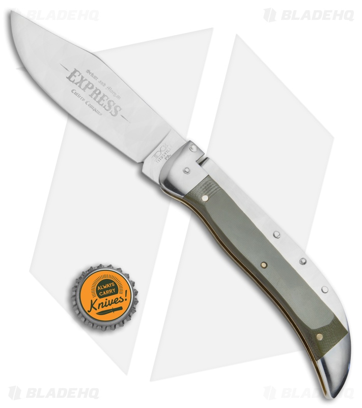 Schatt & Express 71 Automatic Knife Green G10 (4.25" Satin