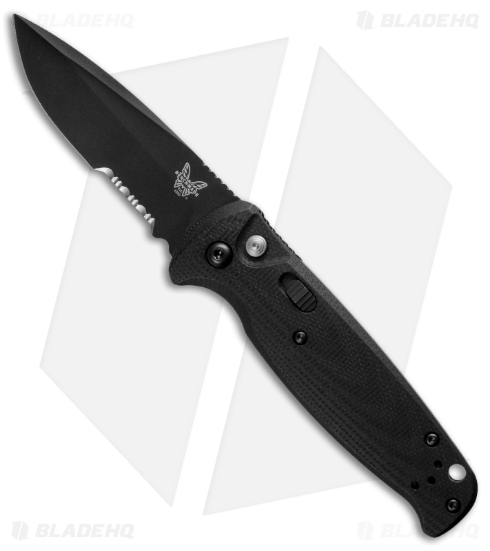 Benchmade CLA Automatic Knife Black G10 (3.4" Black Serr) 4300SBK