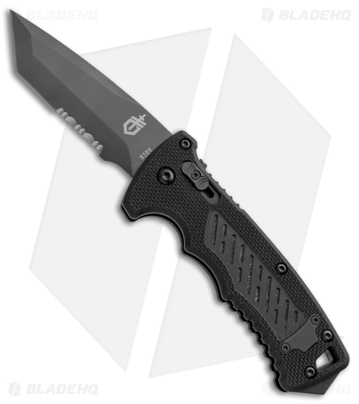 Gerber Auto D.M.F. Tanto Automatic Knife S30V/G10 (3.5" Black Serr