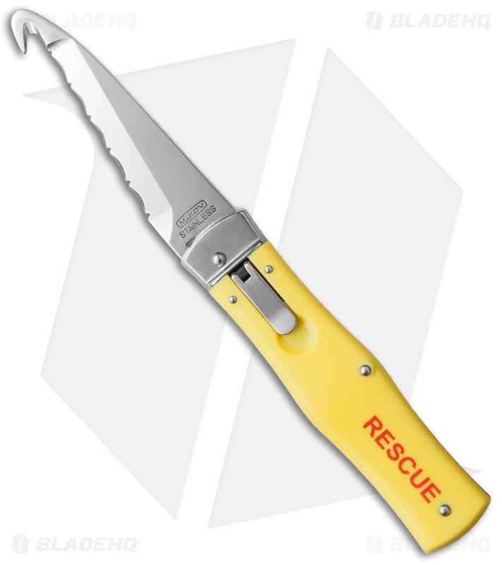 Mikov EMT Rescue Leverlock Automatic Knife ABS Yellow (3.75" Serr