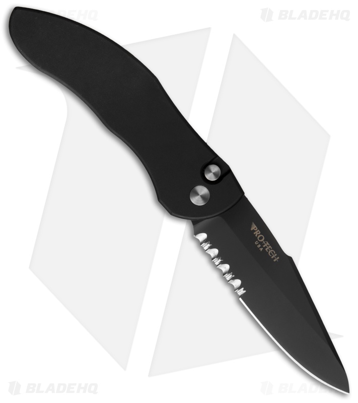 Protech Elishewitz Doru LeftHanded Automatic Knife (3.5" Black Serr