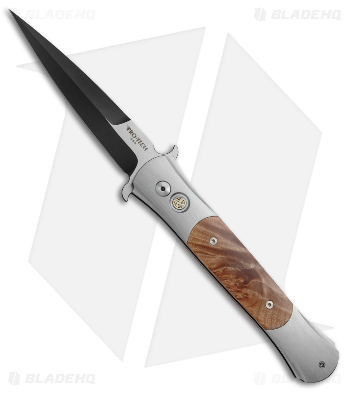 Protech Large Don Steel Custom Automatic Knife Maple Burl (4.5" Two