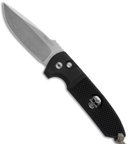 Protech Les George Rockeye Skull Automatic Knife Knurled (3.375" Stonewash)