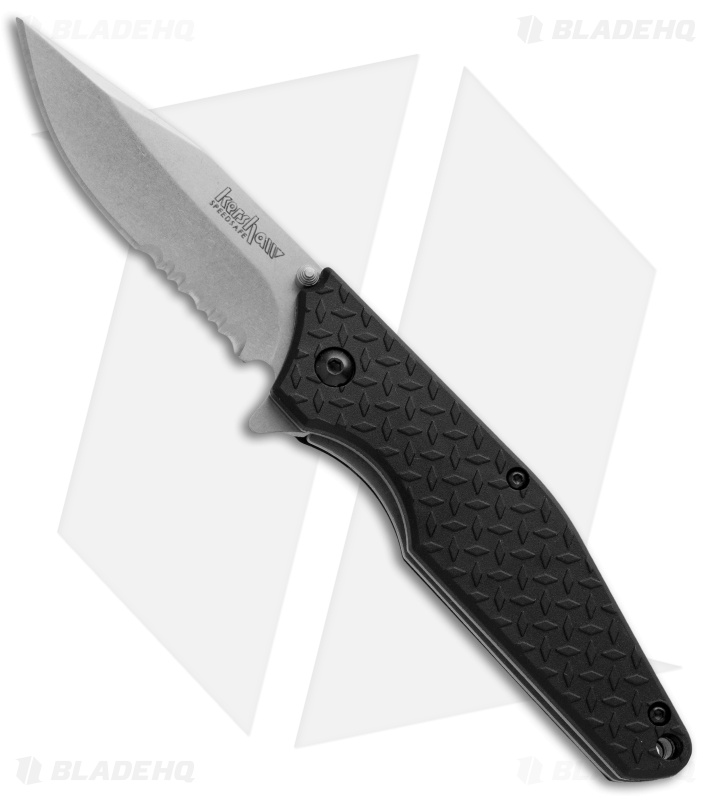 Kershaw Drone Assisted Opening Knife (2.75" Stonewash Serr) 1960ST Blade HQ