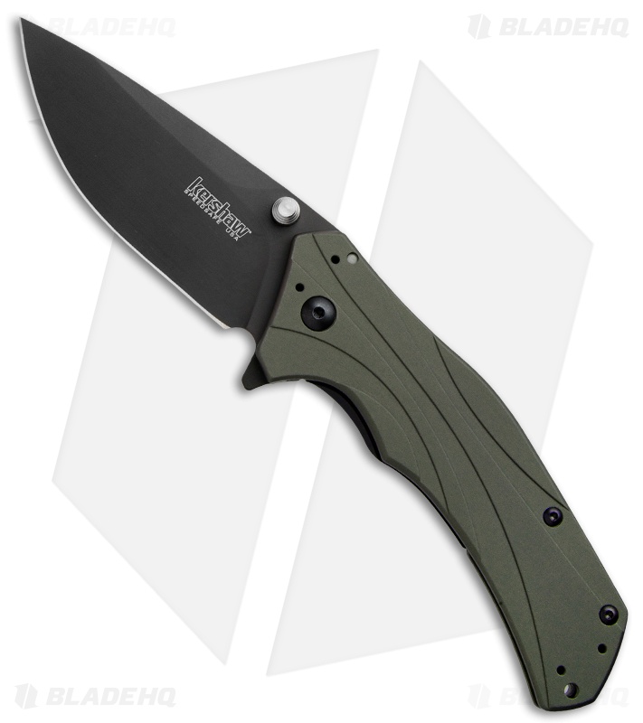 Kershaw Knockout Assisted Opening Knife Olive (3.25" Black) 1870OLBLK