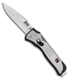 SOG Flashback Mini Spring Assisted Drop Point Knife (3.00" Satin Plain) SAT101