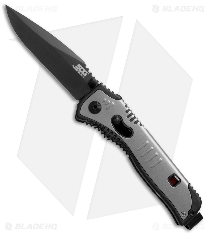 SOG Flashback Mini Spring Assisted Drop Point Knife (3" Black) SAT102