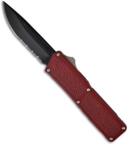 Lightning D/A OTF Red Automatic Knife (3.5" Black Serr)