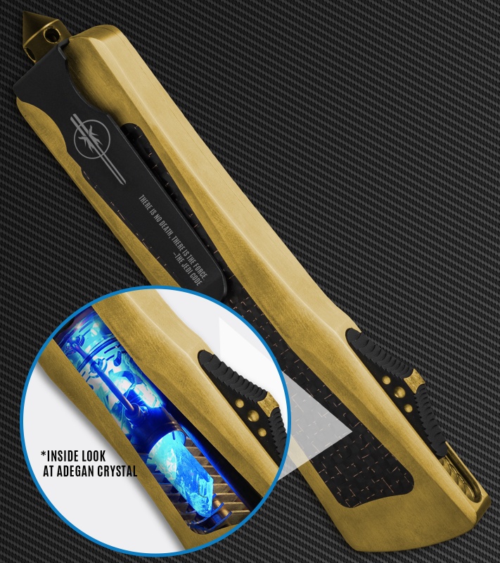 Custom OTF Pocket Lightsaber Knife Gold Plated Platinum (Adegan
