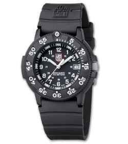Luminox Original Navy Seal White Colormark Rubber Strap (Black) 3001