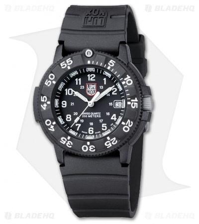 Luminox Original Navy Seal White Colormark Rubber Strap (Black) 3001
