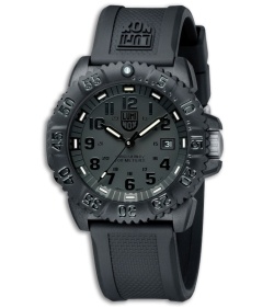 Luminox EVO Navy Seal Colormark Blackout Rubber Strap (Black) 3051BO