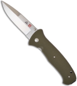 Al Mar SERE 2000 S2KOD Olive Drab Folding Knife (3.6" Satin Plain)