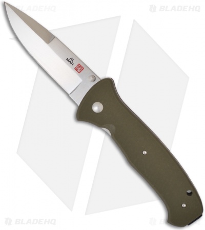 Al Mar SERE 2000 S2KOD Olive Drab Folding Knife (3.6" Satin Plain)